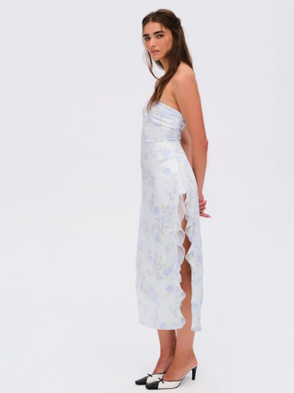 For Love & Lemons Marisa Midi Dress | Blue | Medium | NWT